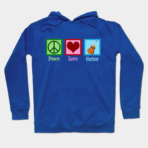 Peace Love Guitar Hoodie by epiclovedesigns